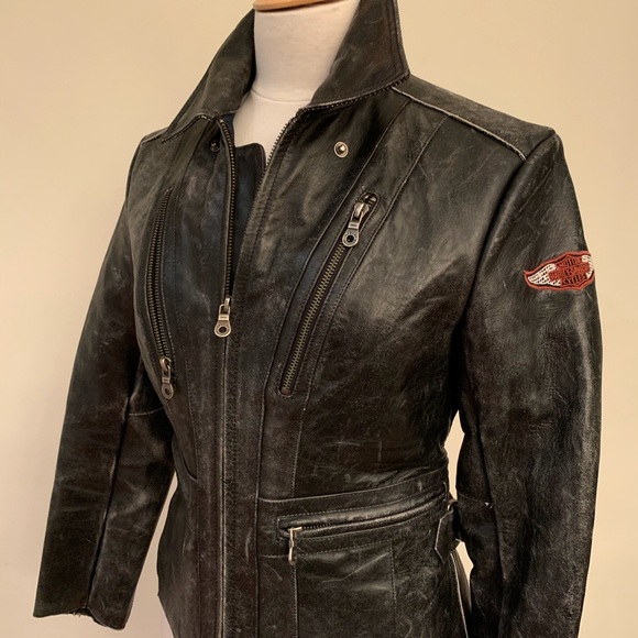 Ladies Harley-Davidson distressed leather jacket - Picture 1 of 8